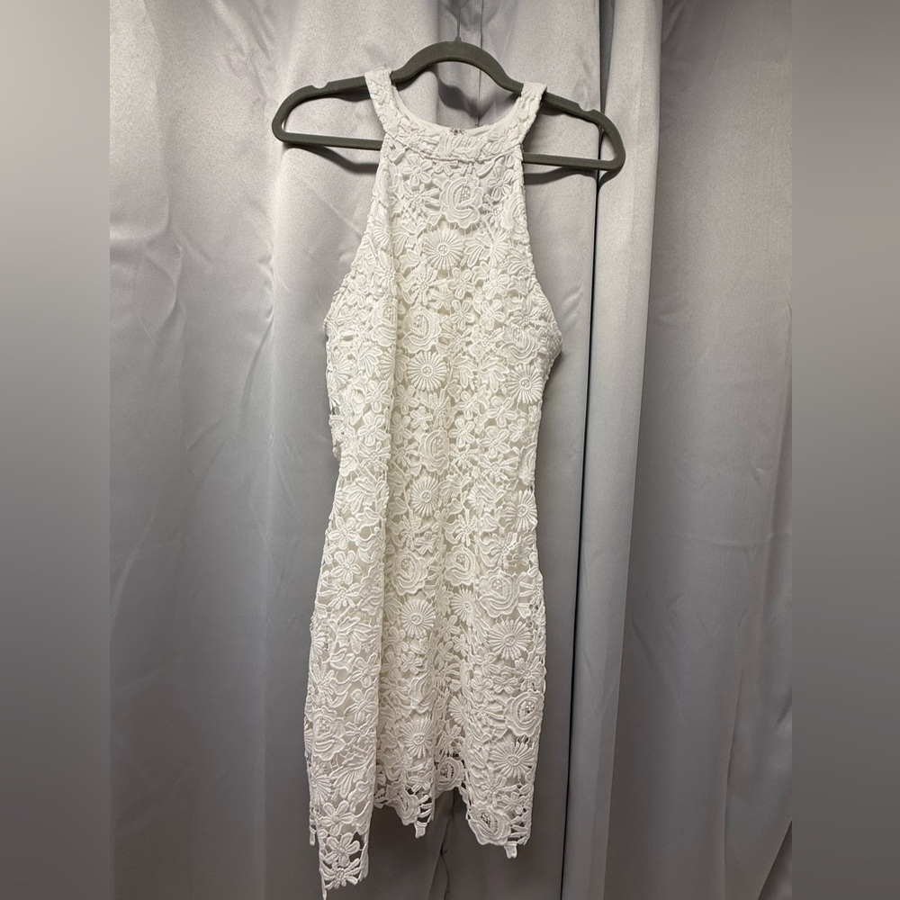 Lulus White Lace Mini Dress Love Poem- XL - Picture 3 of 8